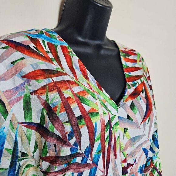 Boston Proper Tropical Long Sleeved Dress - Picture 2 of 8